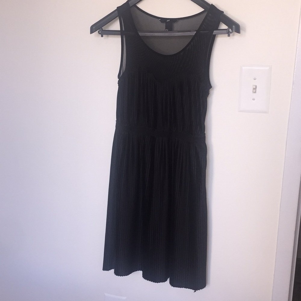 H&M black silk pleated dress!